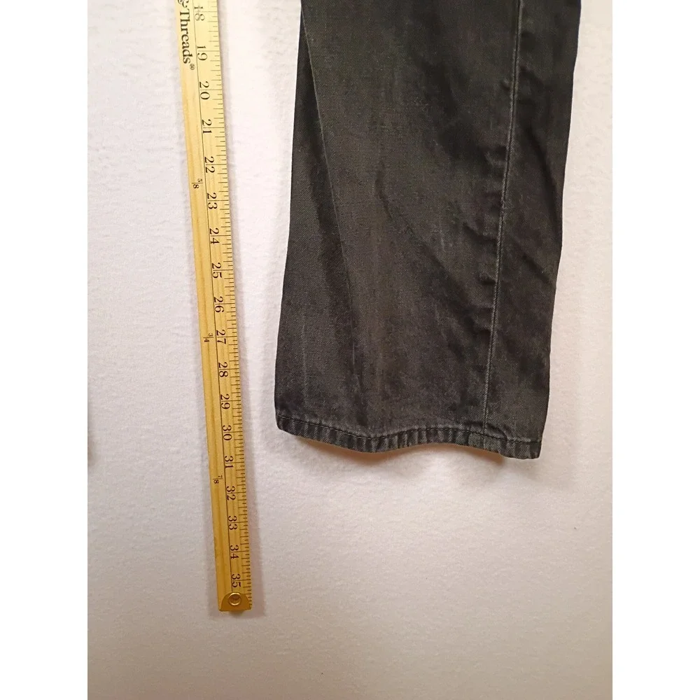 Rugged Gorpcore Eddie Bauer Mens 35x32 Charcoal Black Straight Leg Cotton Jeans